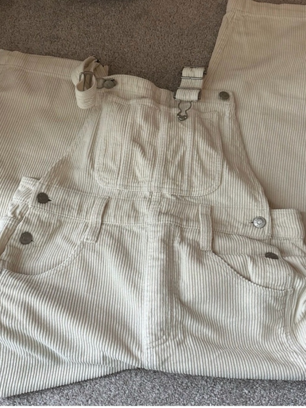 Madewell Cream Corduroy Overalls